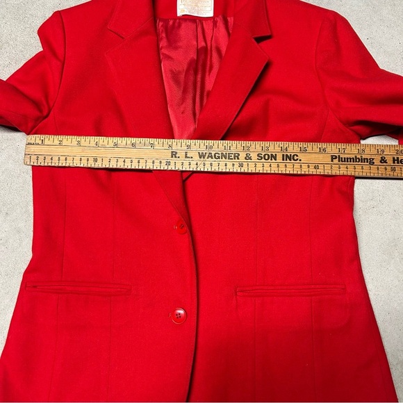 Vintage Pendleton Fiery Red 100% Wool Double Button Blazer Jacket Women’s - Picture 7 of 7